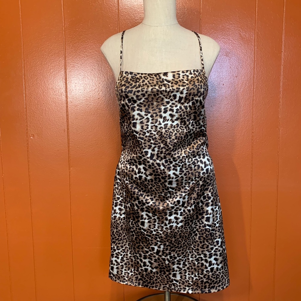 Garage Dress Open Back Leopard Spaghetti Straps